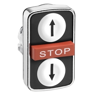Napęd przycisku trzyklawiszowy metalowy biały strzałki góra/dół STOP ZB4BA71114