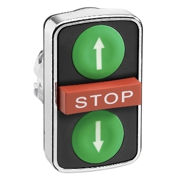 Napęd przycisku trzyklawiszowy metalowy zielony strzałki góra/dół STOP ZB4BA731347
