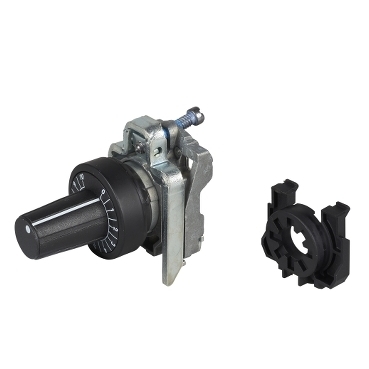 Napęd z podstawą potencjometru metalowy oś 6mm czarny kołnierz ZB4BD9127