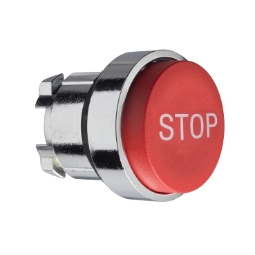 Napęd przycisku metalowy wystający czerwony STOP ZB4BL434