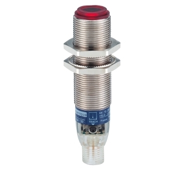 Czujnik fotoelektryczny odbiornik M18 PNP NO lub NC programowalne zasięg Sn 0,,,100 m zasilanie 12 - 24V DC konektor M12 XUBLBPCNM12R
