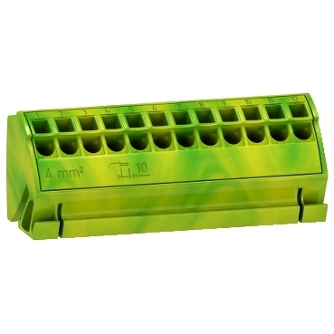 Komplet 4 bloków uziemiających z zaciskami sprężynowymi 12x4mm² 04214
