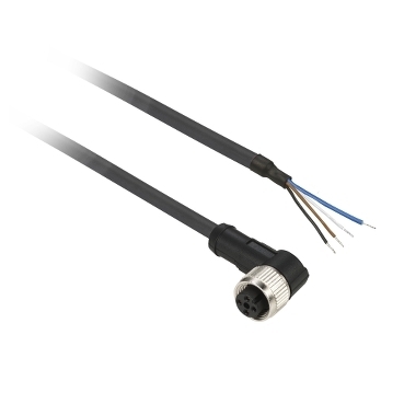 Przewód M8 4 piny konektor żeński kątowy PUR IP65 - IP67 - IP69K XZCP1041L5