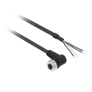 Przewód M12 4 piny konektor żeński kątowy PUR IP65 - IP67 - IP69K XZCP1241L20