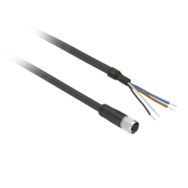 Przewód M12 4 piny konektor prosty żeński PUR IP65 - IP67 - IP69K XZCP1141L2