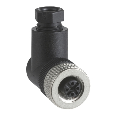 Konektor żeński kątowy M12 5 pinów plastikowy IP67 XZCC12FCM50B