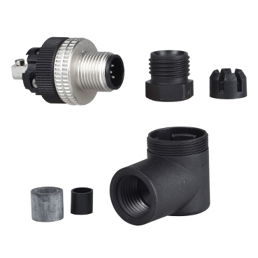 Konektor męski kątowy M12 5 pinów plastikowy IP67 XZCC12MCM50B