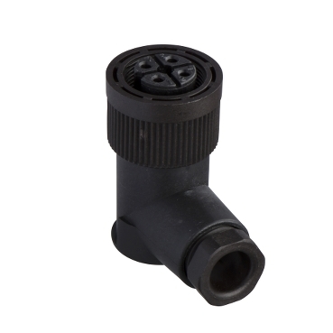 Konektor żeński kątowy M18 4 piny plastikowy IP65 XZCC18FCP40B