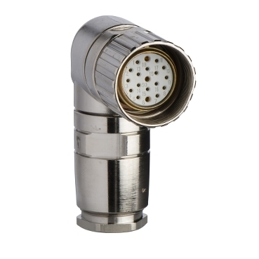 Konektor żeński kątowy M23 19 pinów metal IP65 XZCC23FCM190S