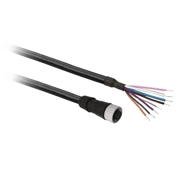 Przewód M12 8 pinów konektor prosty żeński PUR IP65 - IP67 - IP69K XZCP29P12L10