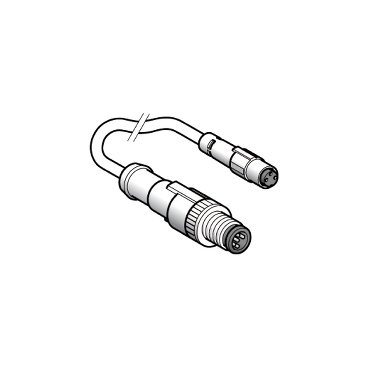 Adapter męski M12 3 piny prosty złącze żeńskie M8 3 piny prosty zatrzask PUR IP67 XZCR1501040G2