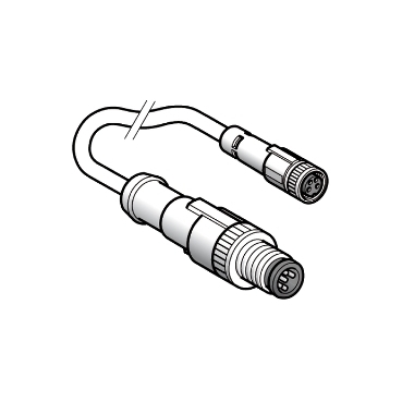 Adapter męski M12 3 piny prosty złącze żeńskie M8 3 piny prosty złącze PUR IP65 - IP67 - IP69K XZCR1509040H2