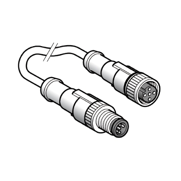 Adapter męski M12 3 piny prosty złącze żeńskie M12 3 piny prosty złącze PUR IP65 - IP67 - IP69K XZCR1511040A2