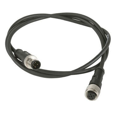 Adapter męski M12 3 piny prosty złącze żeńskie M12 3 piny kątowy złącze PUR IP65 - IP67 - IP69K XZCR1512040A1