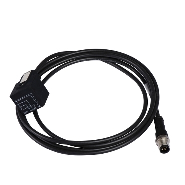 Adapter męski M12 3 piny prosty złącze DIN 43 650 A kątowy złącze PUR IP65 - IP67 - IP69K XZCR1523062K1