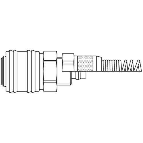 szybkozłącze żeńskie DN7,2 ze sprężyną na przewód Ø 8x10 mm 26KBKK10MPX