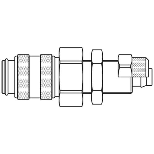 szybkozłącze żeńskie DN5 panelowe na przewód Ø 6x8 mm 21KLKS08MPX
