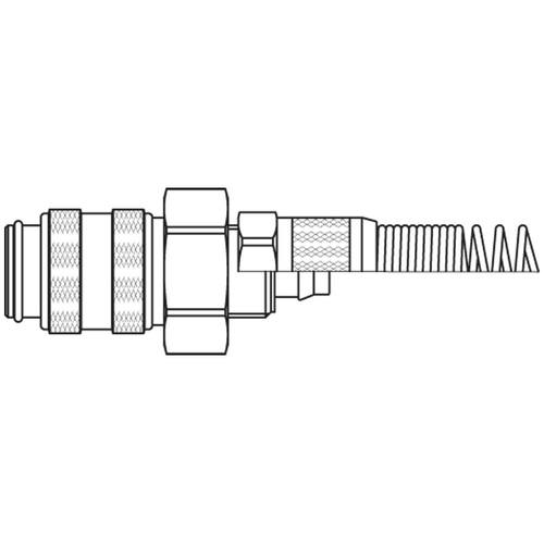 szybkozłącze żeńskie DN5 ze sprężyną na przewód Ø 6x8 mm 21KLKK08MPN