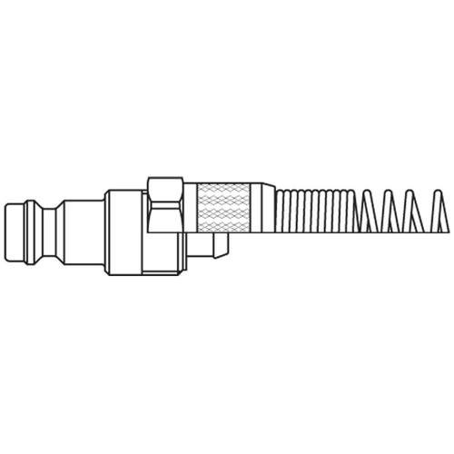 krócicec szybkozłącza DN5 ze sprężyną na przewód Ø 4x6 mm 21SLKK06MPN