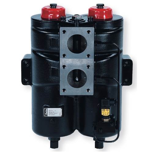 Filtr niskiego ciśnienia Duplex 10 µm seria DF2089 przyłącze flansza 60mm przepływ 230 l/min DF2089110QVPHX603