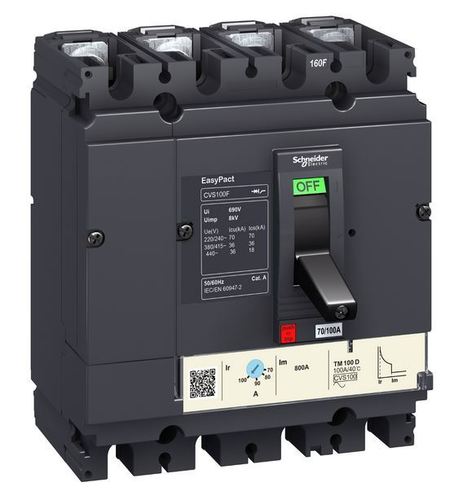 Wyłącznik z wywalaczem termomagnetycznym CVS100F TMD 80A 4P 4D LV510356