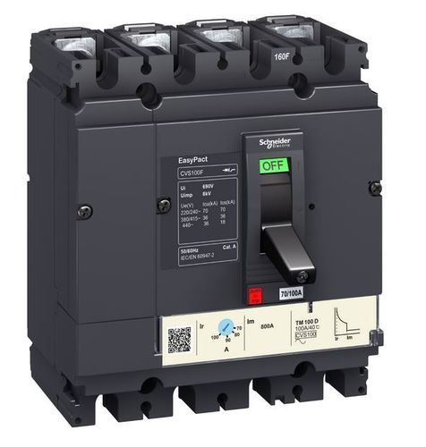 Wyłącznik z wywalaczem termomagnetycznym CVS160F TMD 125A 4P 4D LV516352