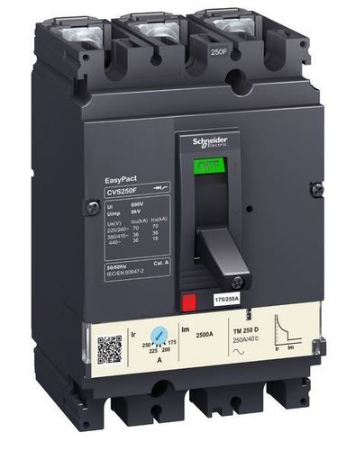 Wyłącznik z wywalaczem termomagnetycznym CVS250F TMD 250A 3P 3D LV525333