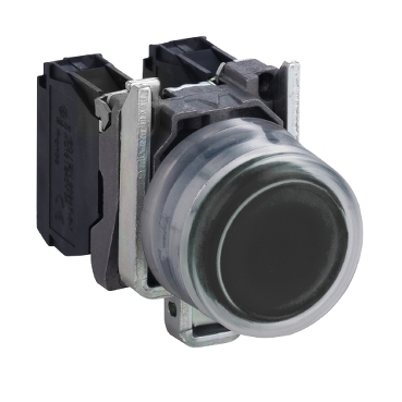 Przycisk monostabilny metalowy czarny okapturzony 1NO XB4BP21