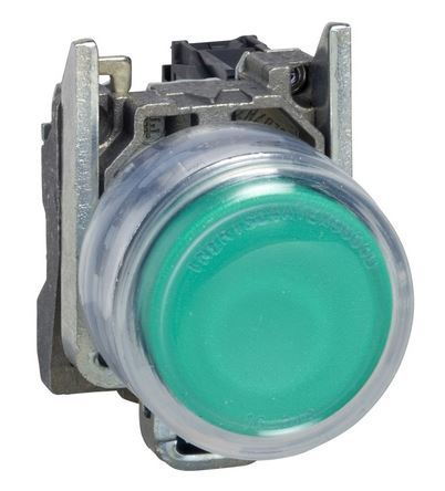 Przycisk monostabilny metalowy zielony podświetlany 110V AC 1NO ATEX XB4BP383G5EX