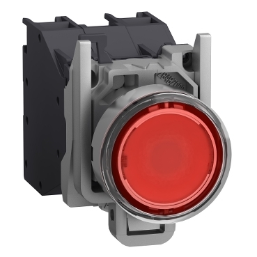 Przycisk monostabilny metalowy czerwony podświetlany 24 - 230V 1NC ATEX XB4BP483BM5GEX