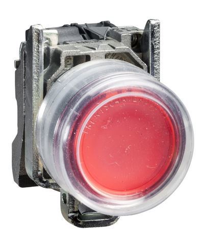 Przycisk monostabilny metalowy czerwony podświetlany 110V AC 1NC ATEX XB4BP483G5EX