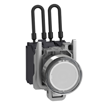 Lampka sygnalizacyjna metalowa z funkcją testowania 24V biała XB4BW21B5