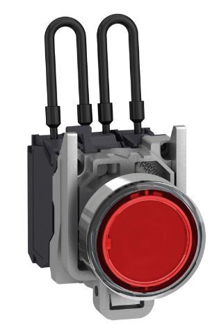 Lampka sygnalizacyjna metalowa z funkcją testowania 24V czerwona XB4BW24B5