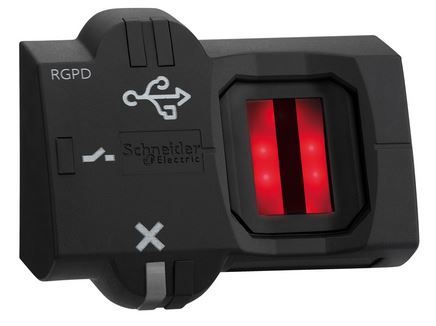 Przycisk biometryczny bistabilny RGPD PNP konektor M12 USB XB5S8B2M12