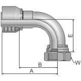Złącze 90° kątowe seria 48 rozmiar 16 DN25 średnica wew 25,4 mm przyłącze 2 1/8" JIC 37° 13948-20-16