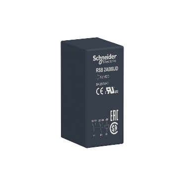 Przekaźnik interfejsowy 12V DC styki 2 C/O 8A RSB2A080JD