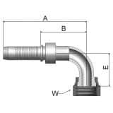 Złącze 90° kątowe seria VS rozmiar 8 DN12 średnica wew 12,7 mm przyłącze 13/16" ORFS KJ9VS-8-8