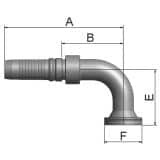 Złącze 90° kątowe seria V4 rozmiar 20 DN31 średnica wew 31,8 mm przyłącze Flansza K6NV4-20-20