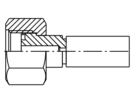 Złącze proste seria PX rozmiar 4 DN6 średnica wew 6,4 mm przyłącze 21.8 x 1/14 1GAPX-8-04C