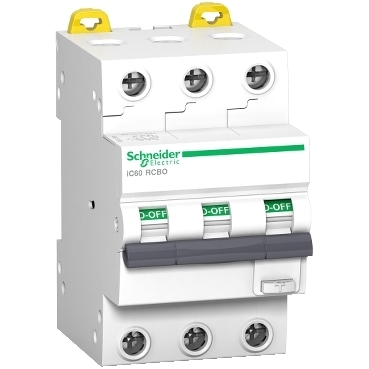 Wyłącznik iC60 RCBO - 3P - 16 A - C - 6000A/6kA - 30 mA - A type A9D67316