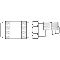 Szybkozłącze żeńskie DN2,7 pod wąż Ø 3x5mm 20KAKO05MPN