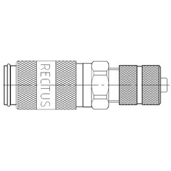 Szybkozłącze żeńskie DN2,7 pod wąż Ø 3x4mm 20KFKO04RVX