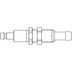 króciec szybkozłącza DN2,7 pod wąż Ø 3mm 20SBTS03MPN