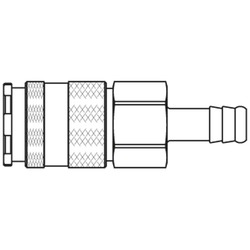 Szybkozłącze żeńskie DN10 pod wąż Ø 8mm 27KATF08EVX