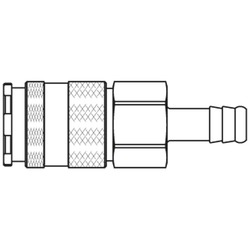 Szybkozłącze żeńskie DN10 pod wąż Ø 8mm 27KBTF08BPX