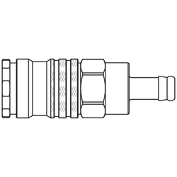 Szybkozłącze żeńskie DN10 pod wąż Ø 10mm 1700KBTF10BPN