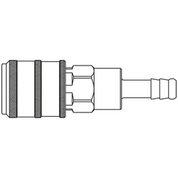 Szybkozłącze żeńskie DN7,8 pod wąż Ø 6mm 1600KETF06SPN