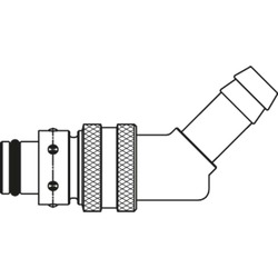 szybkozłącze kątowe 45°  DN12  pod wąż Ø16  mm 612KFTH16MVN