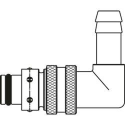 szybkozłącze katowe 90° DN12  pod wąż Ø13  mm 612KFTR13MVN