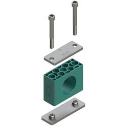 Uchwyt zestaw 2 (zacisk, śruba z łbem na imbus, pokrywa, płytka do wspawania krótka) Ø rury 63 mm Polypropylene RCPG2-463